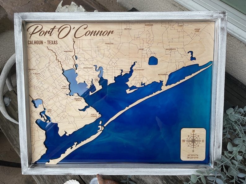 Port O Connor Resin Map Etsy