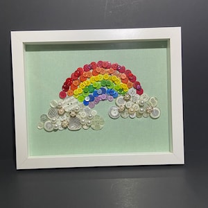 Rainbow Button Art Decor