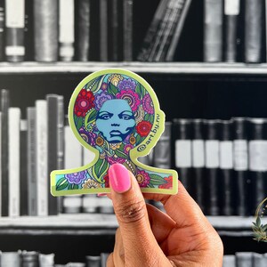 Adesivos de flores - Adesivos para laptop - Adesivos para garrafa de água - Adesivos de plantas - Adesivos de cabelo natural - Impressão artística original