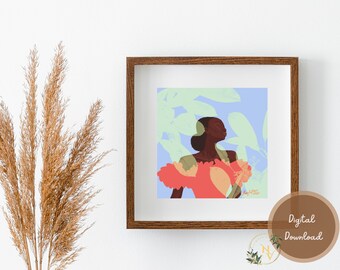 Schwarze Frau Poster, afroamerikanische Kunst, rosa Wandkunst, girly Wandkunst, Mädchen Wandkunst, Kinderzimmer, Kinderzimmer Dekor, schwarz und schöne Kunst