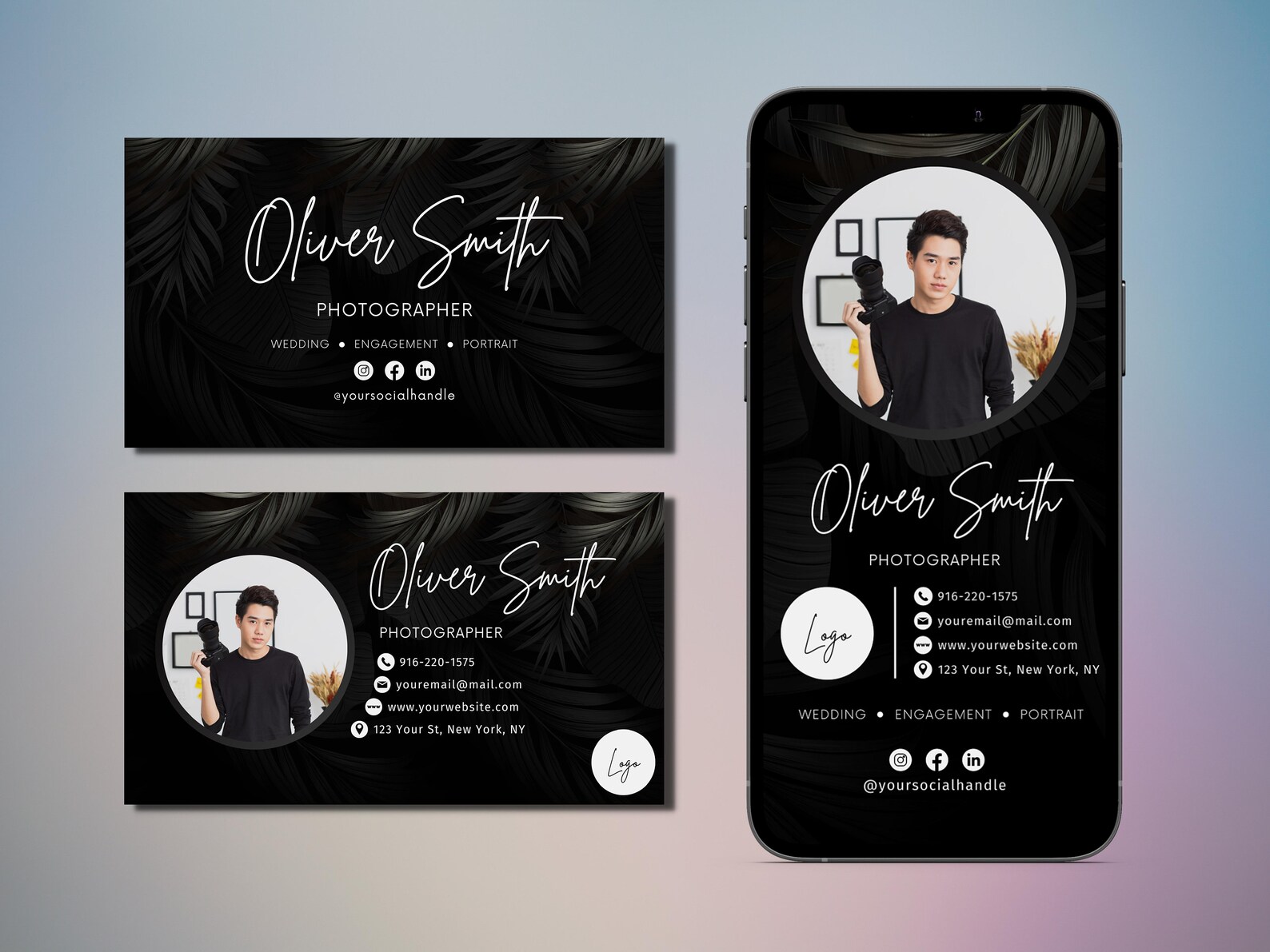 Photographer Business Card Bundle Photography Digital Etsy