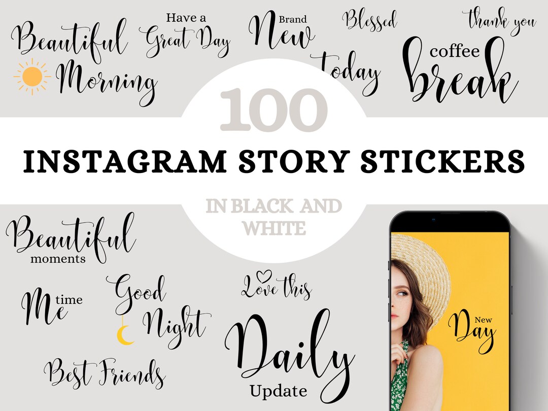 100 Instagram Story Stickers High Quality Digital Stickers - Etsy