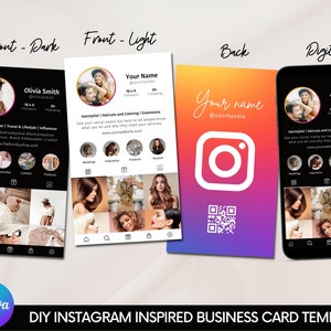 Instagram Business Card Bundle IG Business Card Template - Etsy