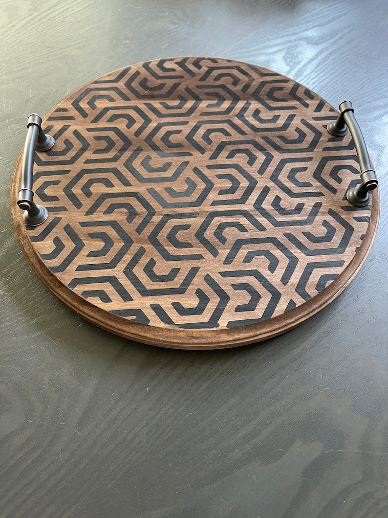Lazy Susan With Handles Etsy