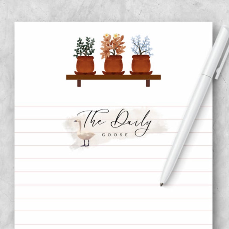 Printable Plant Stationary 8.5 X 11 Potted Plants Downloadable - Etsy