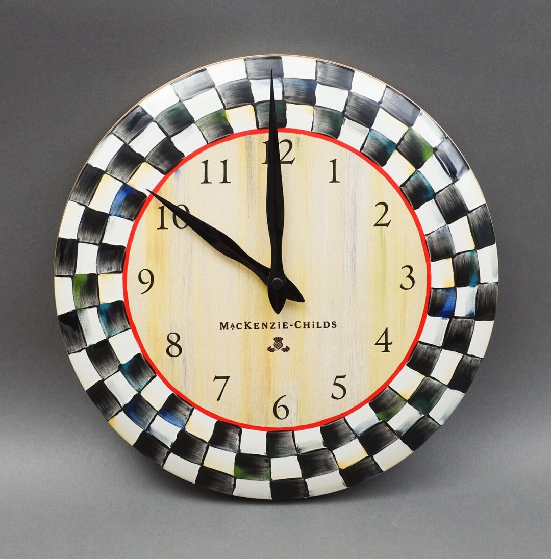 Mackenzie Childs Courtly Check Enamel Battery Operated Wall - Etsy