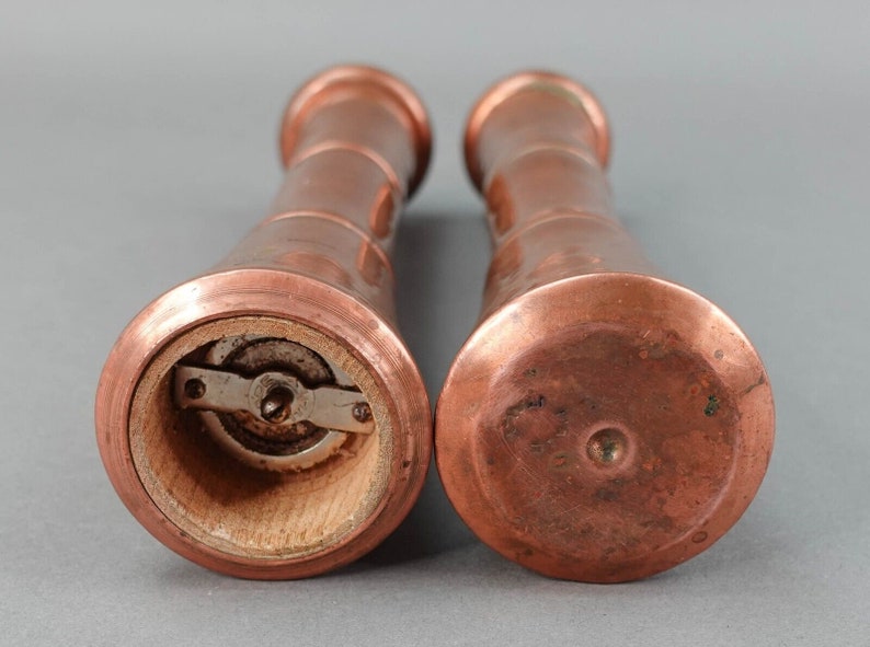Antique Rare Italian Copper Salt Shaker and Pepper Mill Etsy