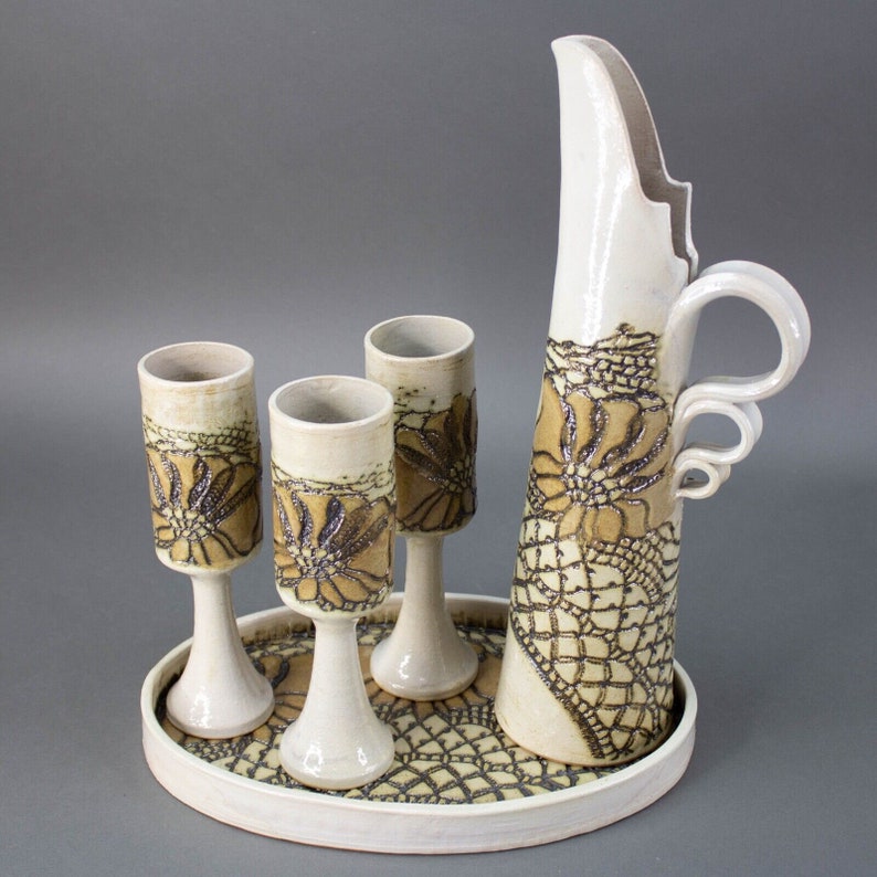 Jana Kozon Kausalik 1985 Glazed Art Pottery Stoneware Wine Etsy