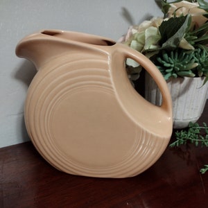 Fiesta Ware Apricot Large Disk Pitcher 7&quot; 64oz.