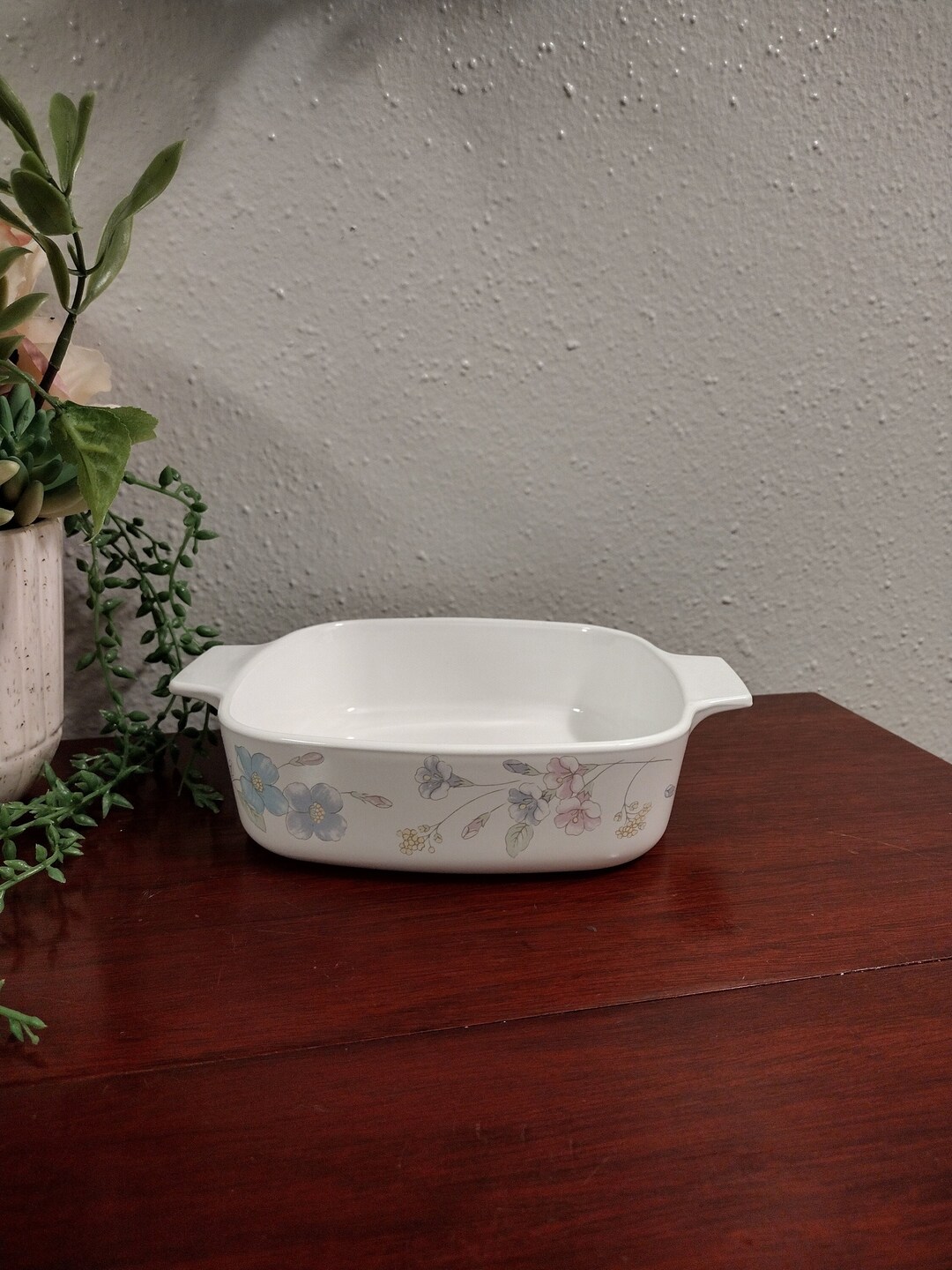 Vintage Corningware Pastel Bouquet Casserole Dish A1B 1L Etsy