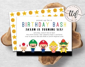 Bowser Invitation Etsy France