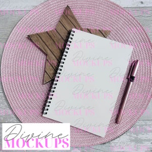 A5 notebook mockup - A5 notebook with plastic covers - Digital download JPG - Sublimation notebook photography