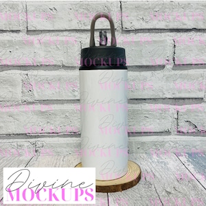 Children&#39;s water bottle mockup - Metal water bottle mockup - Digital download JPG - Aluminium bottle photography
