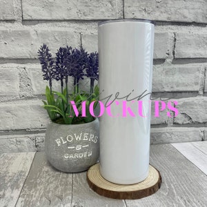 Skinny tumbler mockup - Geïsoleerde tumbler - Digitale download JPG - 20oz tumbler fotografie