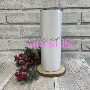 Christmas Skinny tumbler mockup - Christmas Insulated tumbler - Digital download JPG - 20oz tumbler photography