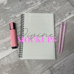 A5 notebook mockup - A5 notebook with plastic covers - Digital download JPG - Sublimation notebook photography