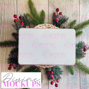 Christmas sublimation Aluminium tin mockup - Seasonal tin mockup - Digital download JPG - Aluminium tin image photography