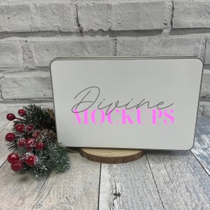 Christmas sublimation Aluminium tin mockup - Christmas tin mockup mockup - Digital download JPG - Aluminium tin image photography