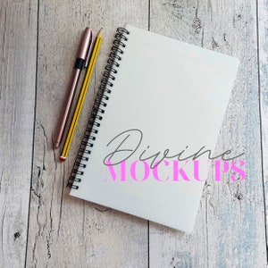 A5 notebook mockup - A5 notebook with plastic covers - Digital download JPG - Sublimation notebook photography