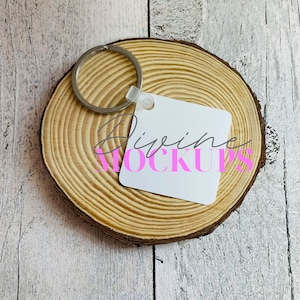 Square plastic keyring mockup - Keyring mock - Digital download JPG - Key ring mock up photography