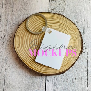 Rectangle plastic keyring mockup - Keyring mock - Digital download JPG - Key ring mock up photography