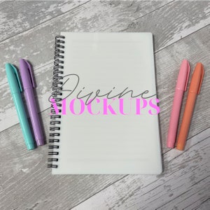 A5 notebook mockup - A5 notebook with plastic covers - Digital download JPG - Sublimation notebook photography