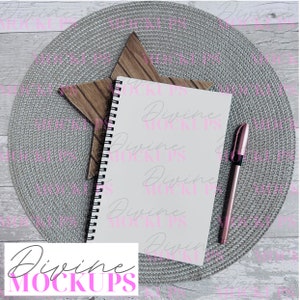 A5 notebook mockup - A5 notebook with plastic covers - Digital download JPG - Sublimation notebook photography