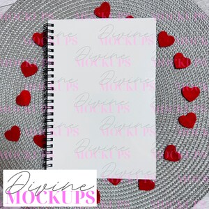 Valentine notebook mockup - A5 notebook with plastic covers - Digital download JPG - Sublimation notebook photography