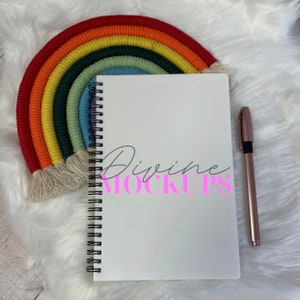 A5 notebook mockup - A5 notebook with plastic covers - Digital download JPG - Sublimation notebook photography