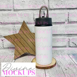 Children&#39;s water bottle mockup - Metal water bottle mockup - Digital download JPG - Aluminium bottle photography