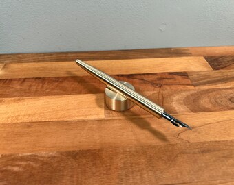 Brass Calligraphy Dip Pen with Blue Pumpkin Nib – Classic Elegance Meets Modern Design