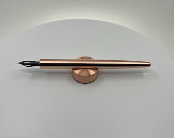 Solid Copper Calligraphy Dip Pen with Pen Rest – Blue Pumpkin Nib