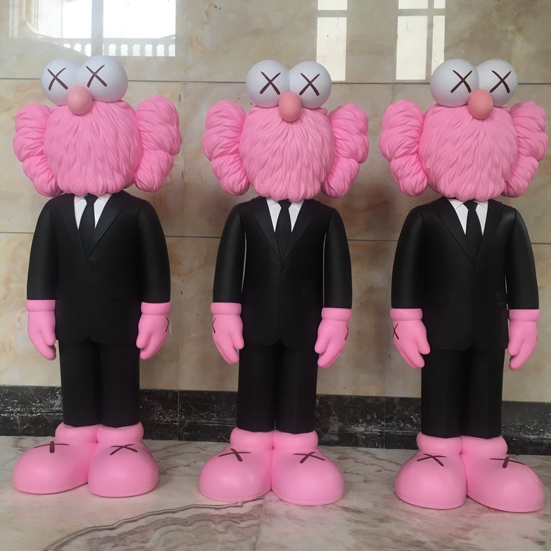 Large Pink Kaws Statue in Suit and Tie Statue 51 Inches Etsy