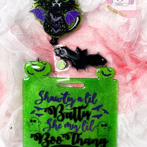 Bat Cat Badge Reel & Buddy Set