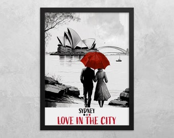 Love in the City Sydney Framed Art