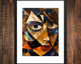 Face of Fable Mosaic Framed Art