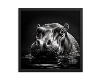 Eyes of the Wild The Hippopotamus's Gaze Framed Art