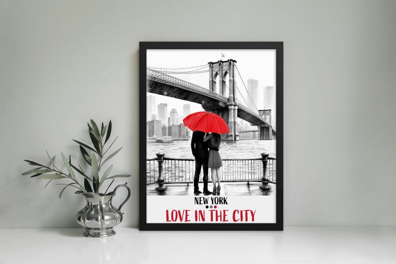 love-in-the-city-new-york-framed-art-etsy