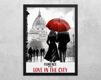 Love in the City Florence Framed Art