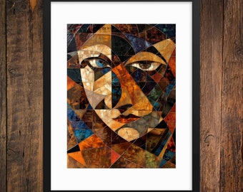 Gaze of the Guardian Mosaic Framed Art