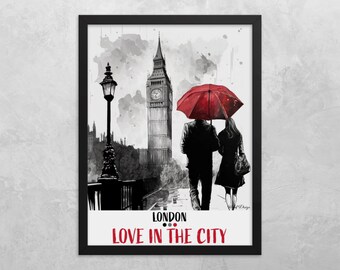 Love in the City London Framed Art