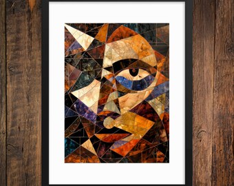 Mask of Mystique Mosaic Framed Art