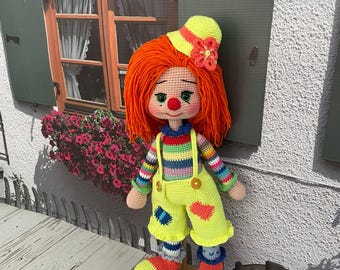 Crochet Clown Doll: Handmade Cotton Amigurumi (16.53 inches)