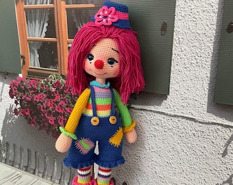 Crochet Clown Doll: Handmade Cotton Amigurumi (15.75 inches)