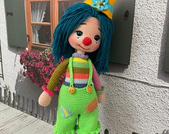 Crochet Clown Doll: Handmade Cotton Amigurumi (16.53 inches)