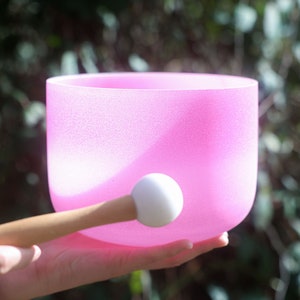 8 Inch Frosted Quartz Crystal Singing Bowl, Sound Bath Healing Meditation, with Striker and Rubber O-Ring
