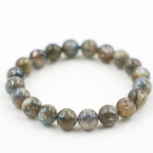 Smoky Citrine Crystal Bracelet: Natural Beaded Gemstone, Metallic Shimmer