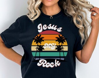 Jesus My Rock T-Shirt: Comfort Colors Inspirational Tee