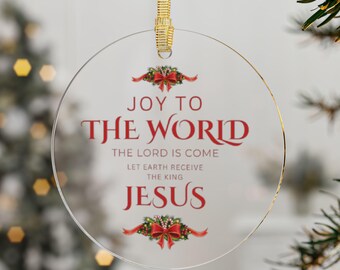 Joy To The World Acryl Ornament: Christliche Baumdekoration