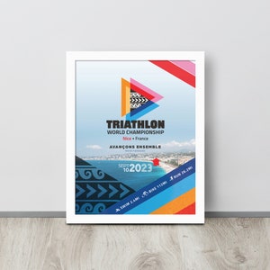 2023 NICE Triathlon World Championship Framed Poster Customized with Your Name and Race result
